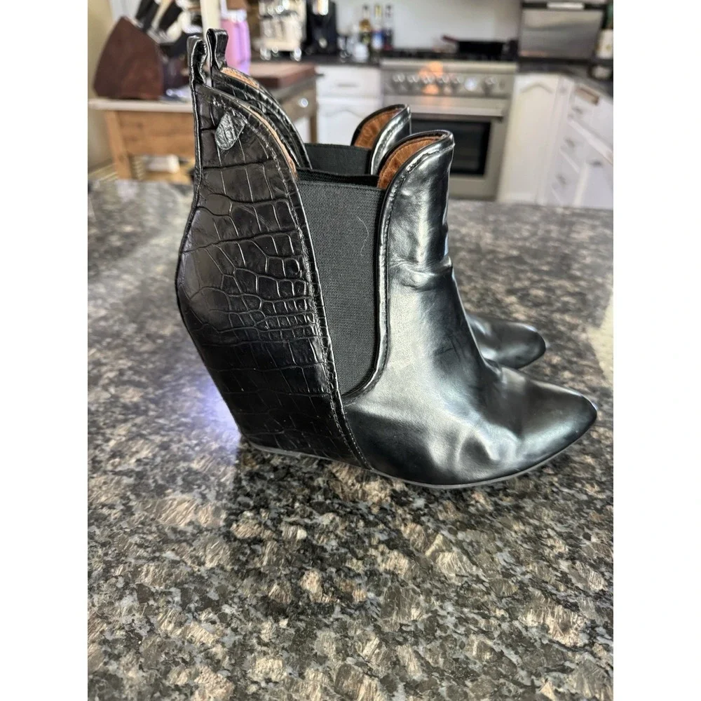 Jeffrey Campbell Ibiza Harrison Leather Calfskin Wedge Platform Boots.‎ Sz 9